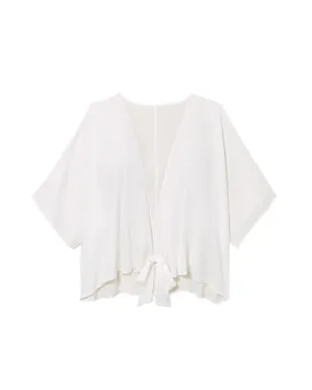 Macie Short Sleeve Kimono | White
