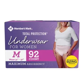 Member's Mark Total Protection Incontinence Underwear for Women - Choose Your Size