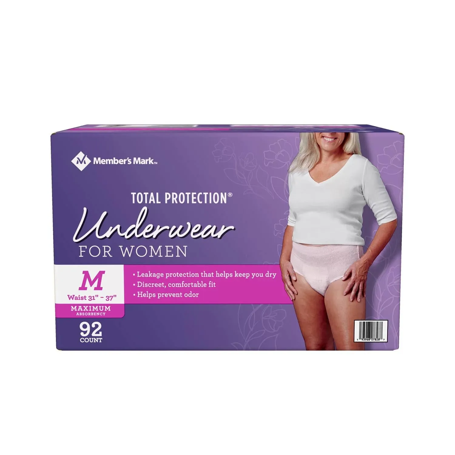 Member's Mark Total Protection Incontinence Underwear for Women - Choose Your Size