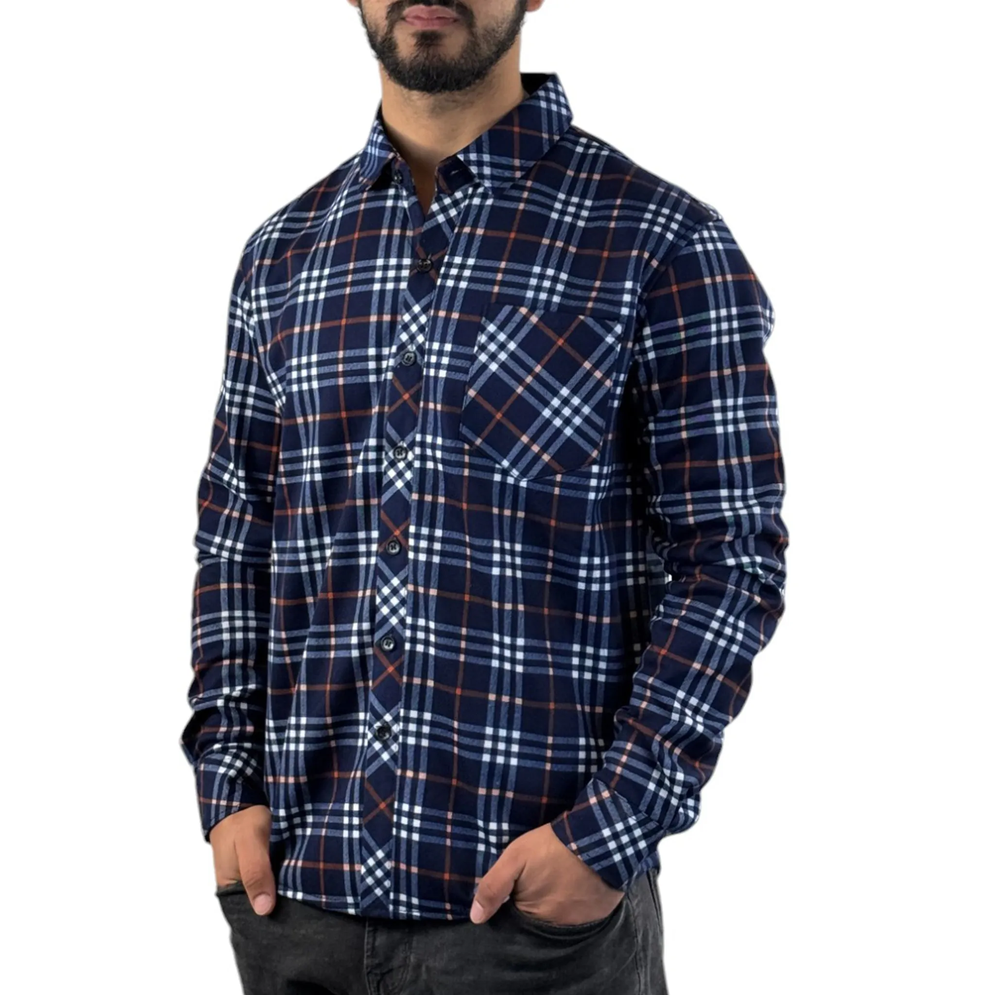 Mens Fleece Lined Flannel Shirt - JB2022