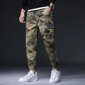 Men’s Loose Camouflage Ankle Banded Pants - Cotton Overalls