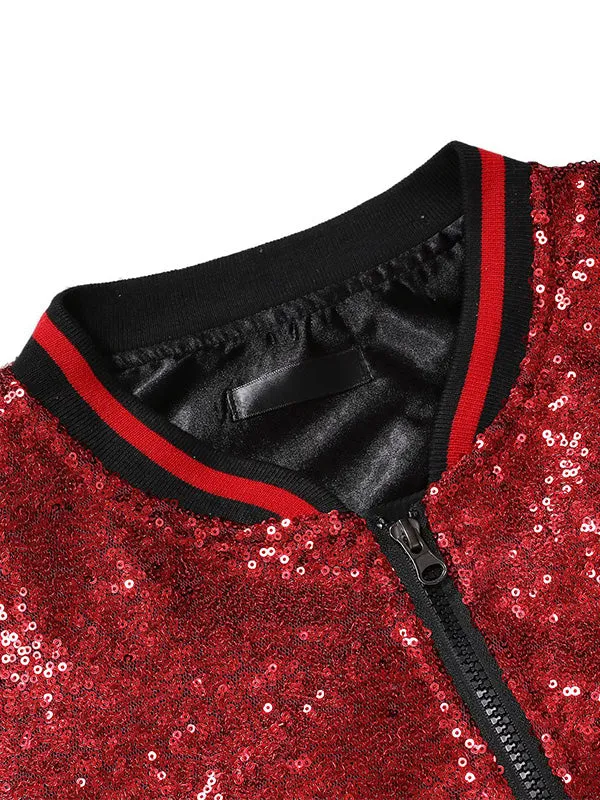 Men's Sequined Zip Up Jacket