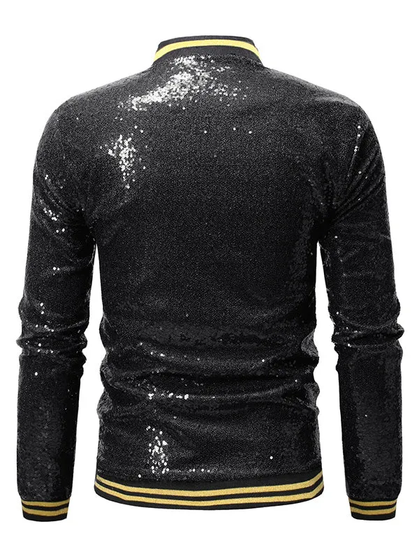 Men's Sequined Zip Up Jacket