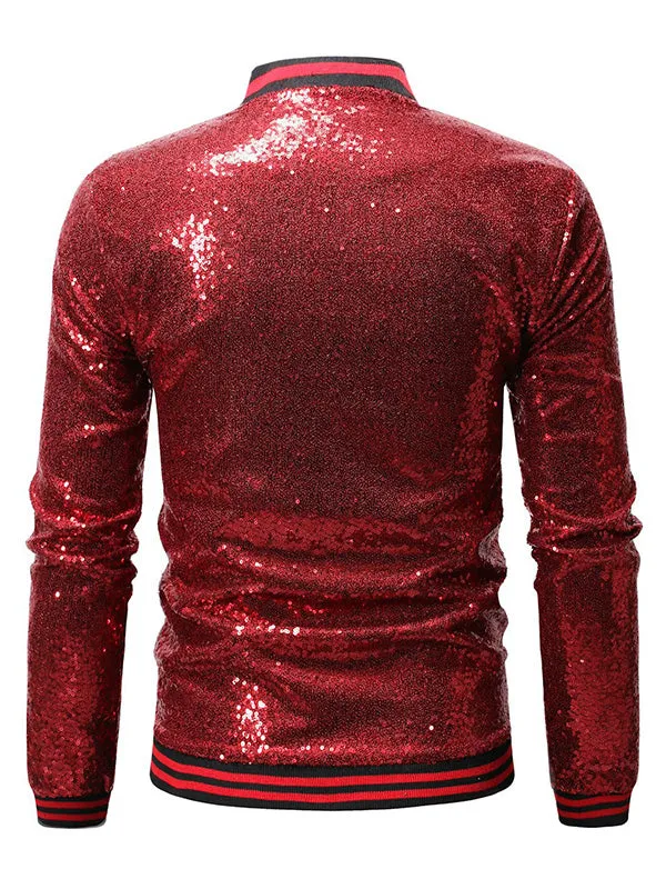 Men's Sequined Zip Up Jacket