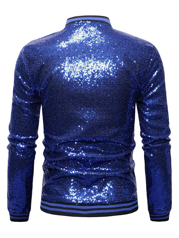 Men's Sequined Zip Up Jacket
