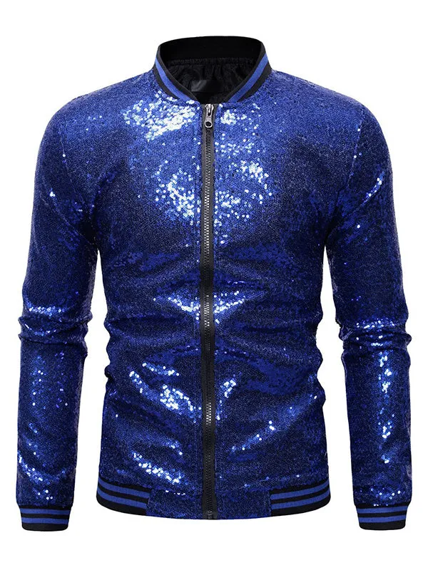 Men's Sequined Zip Up Jacket