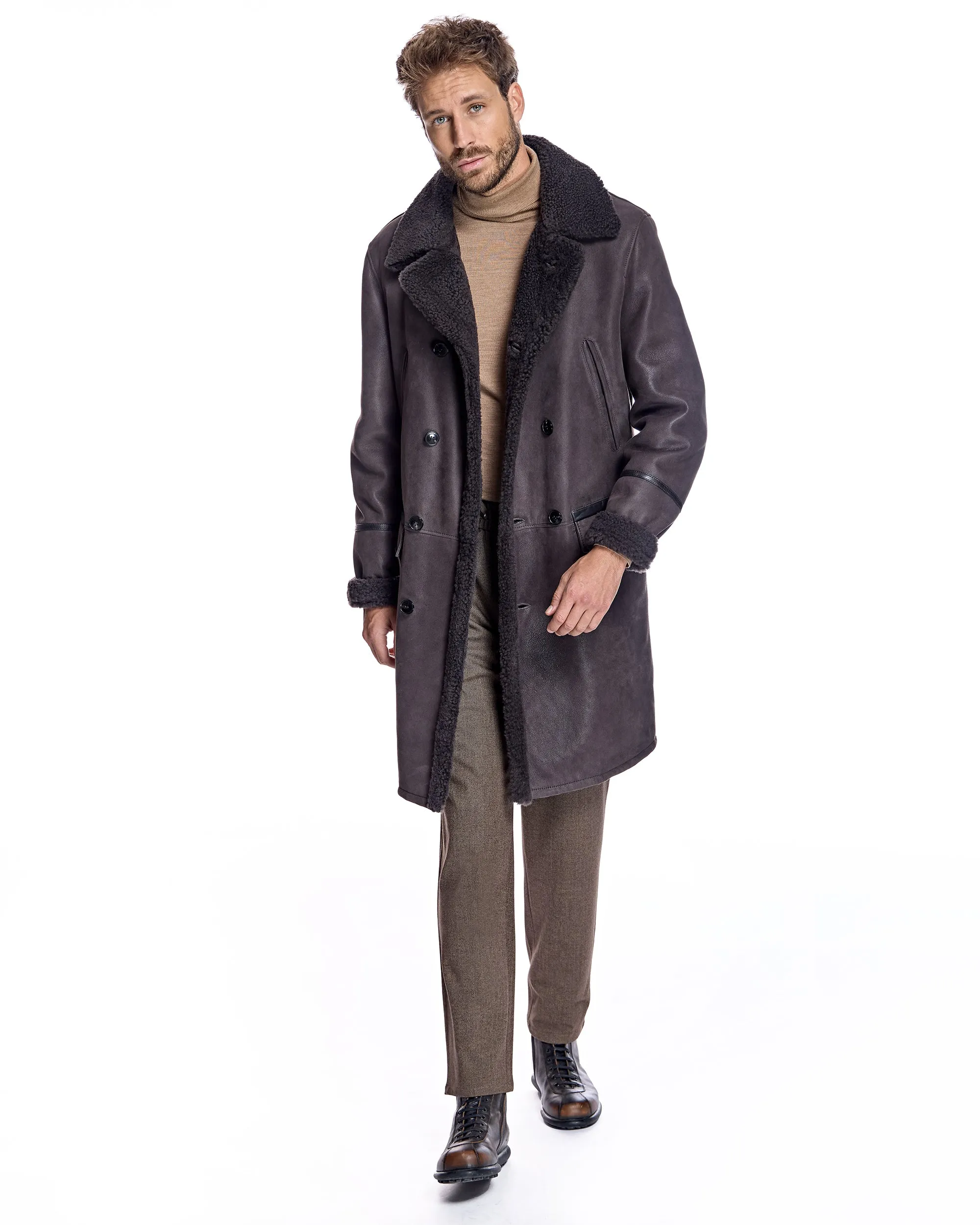 Men's Shearling Peacoat
