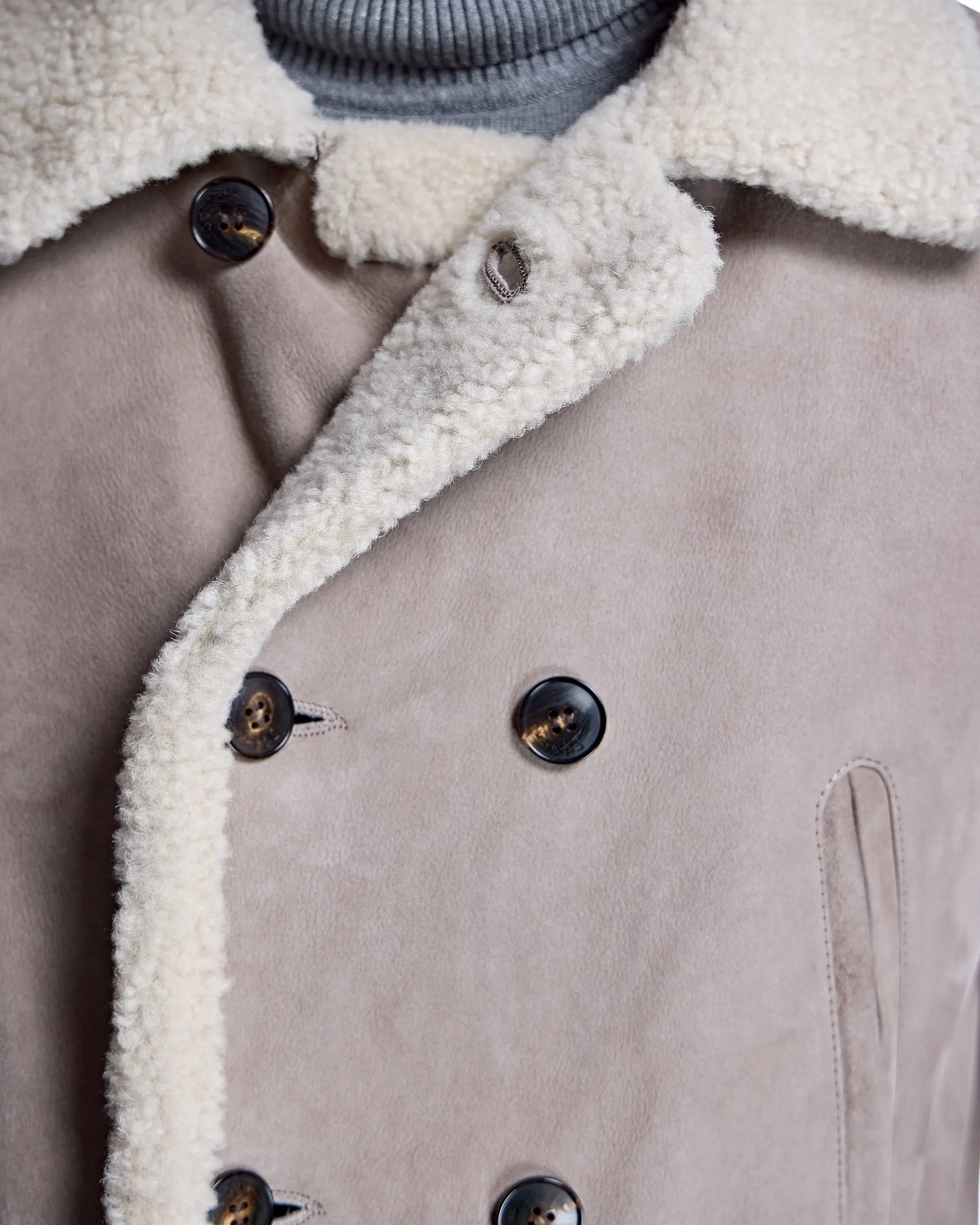 Men's Shearling Peacoat
