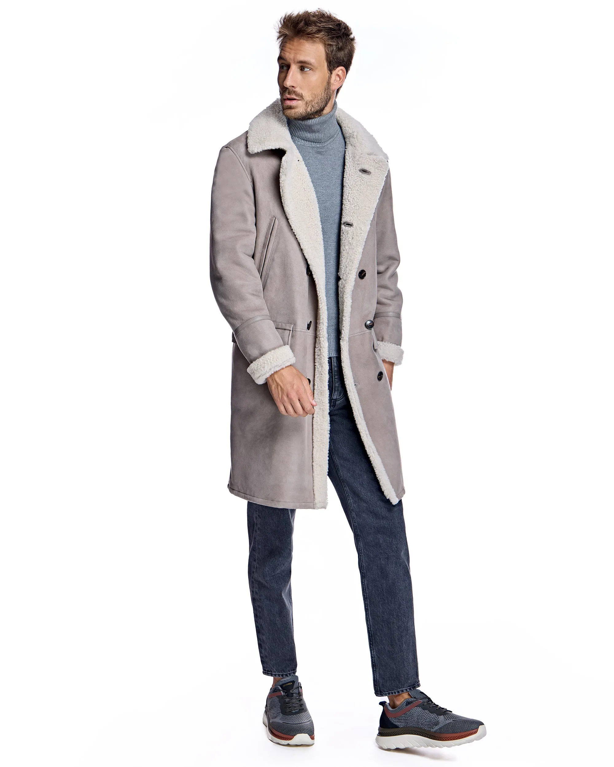 Men's Shearling Peacoat