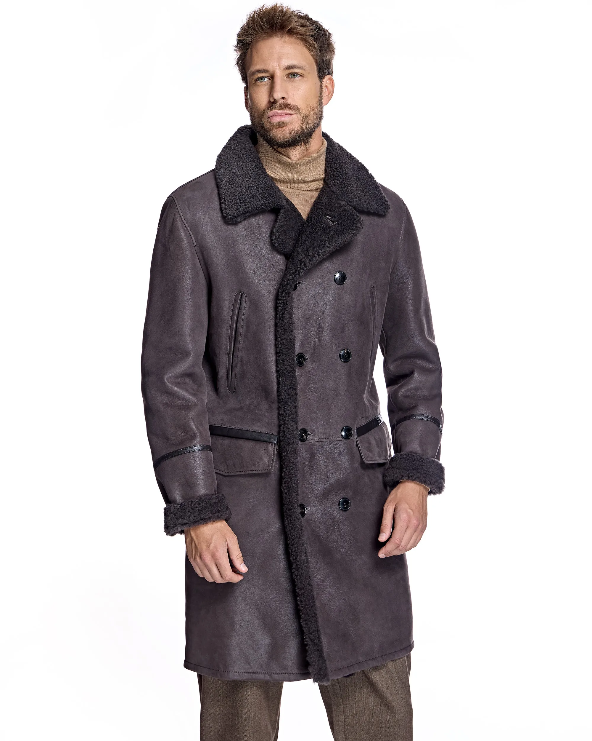 Men's Shearling Peacoat