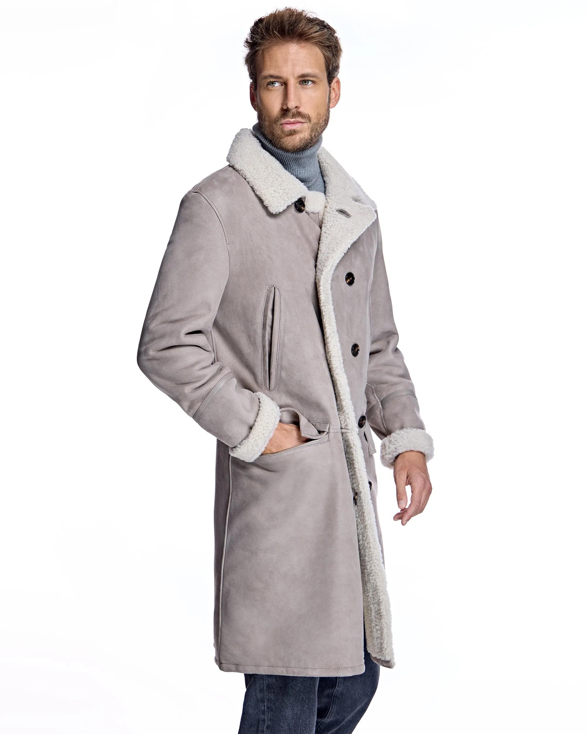 Men's Shearling Peacoat