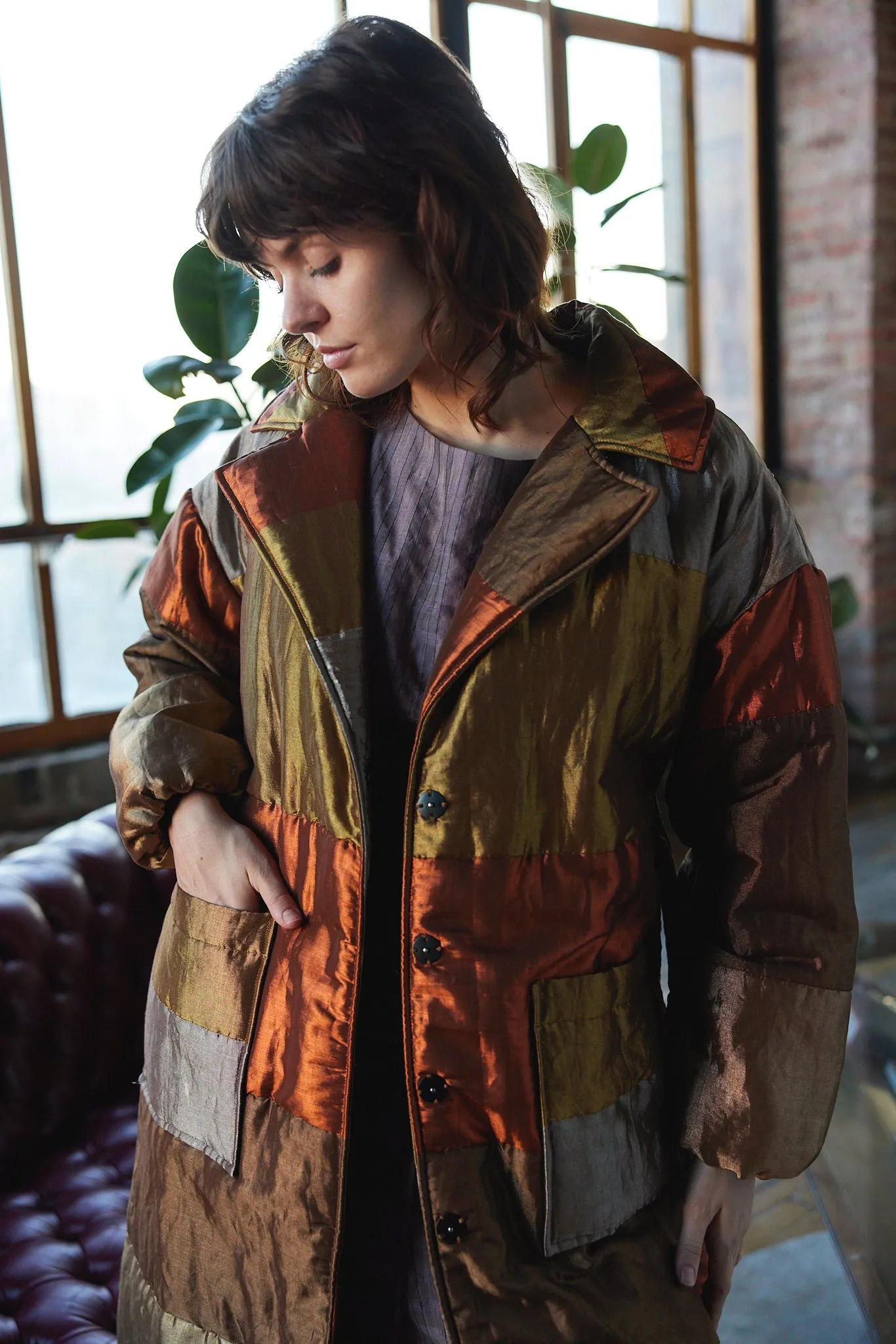 MINA QUILTED COAT | BANOFFEE STRIPE