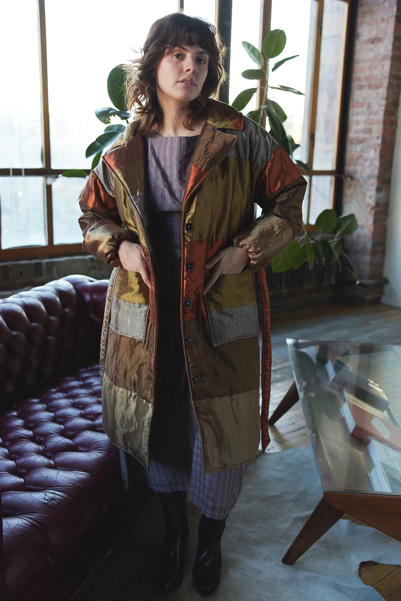 MINA QUILTED COAT | BANOFFEE STRIPE