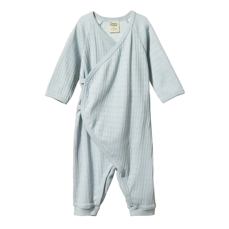 Nature Baby Kimono - Pointelle Pearl Blue