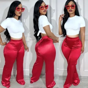 New Satin Pants High Waist