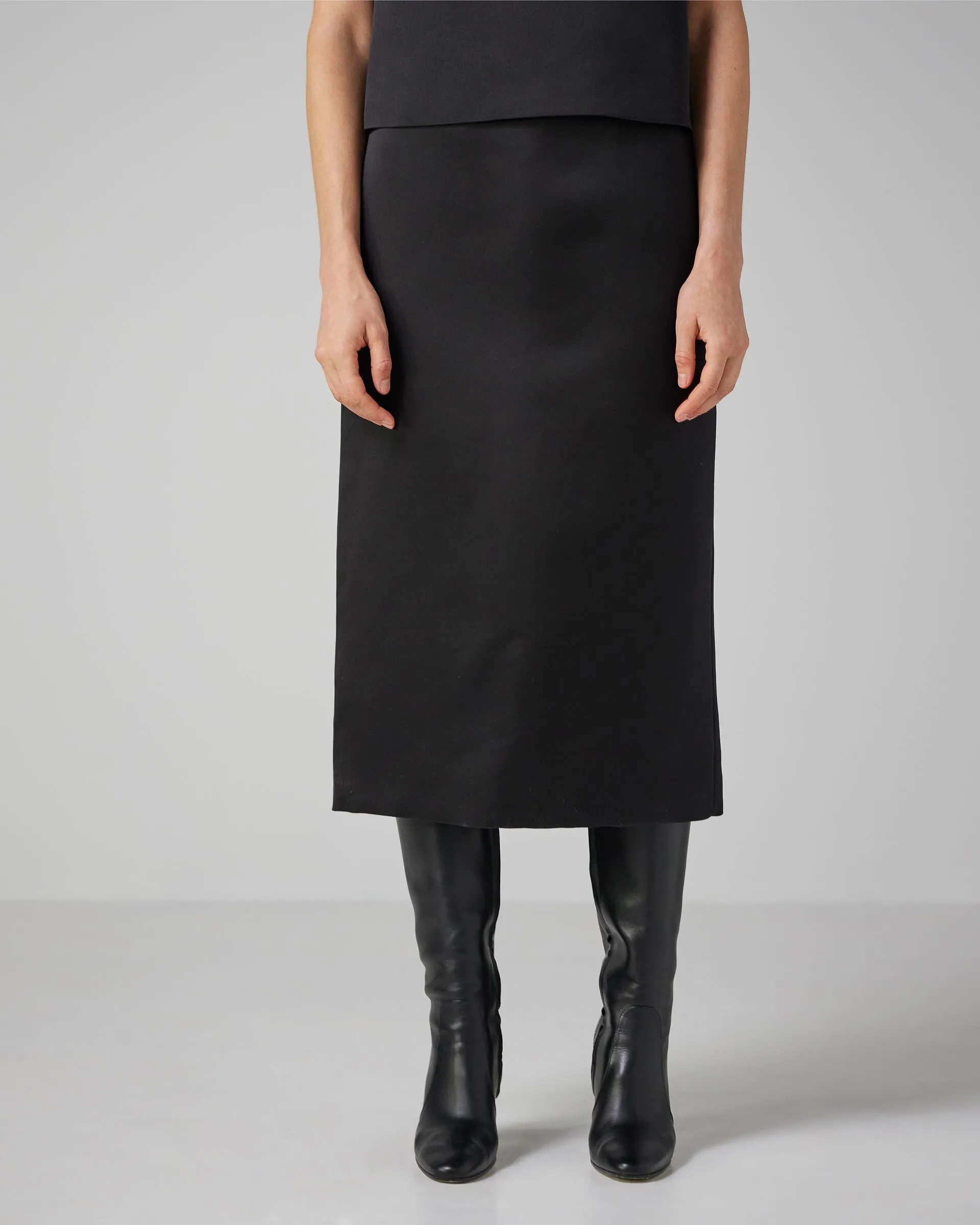Nova Skirt in Duchess Silk, Black