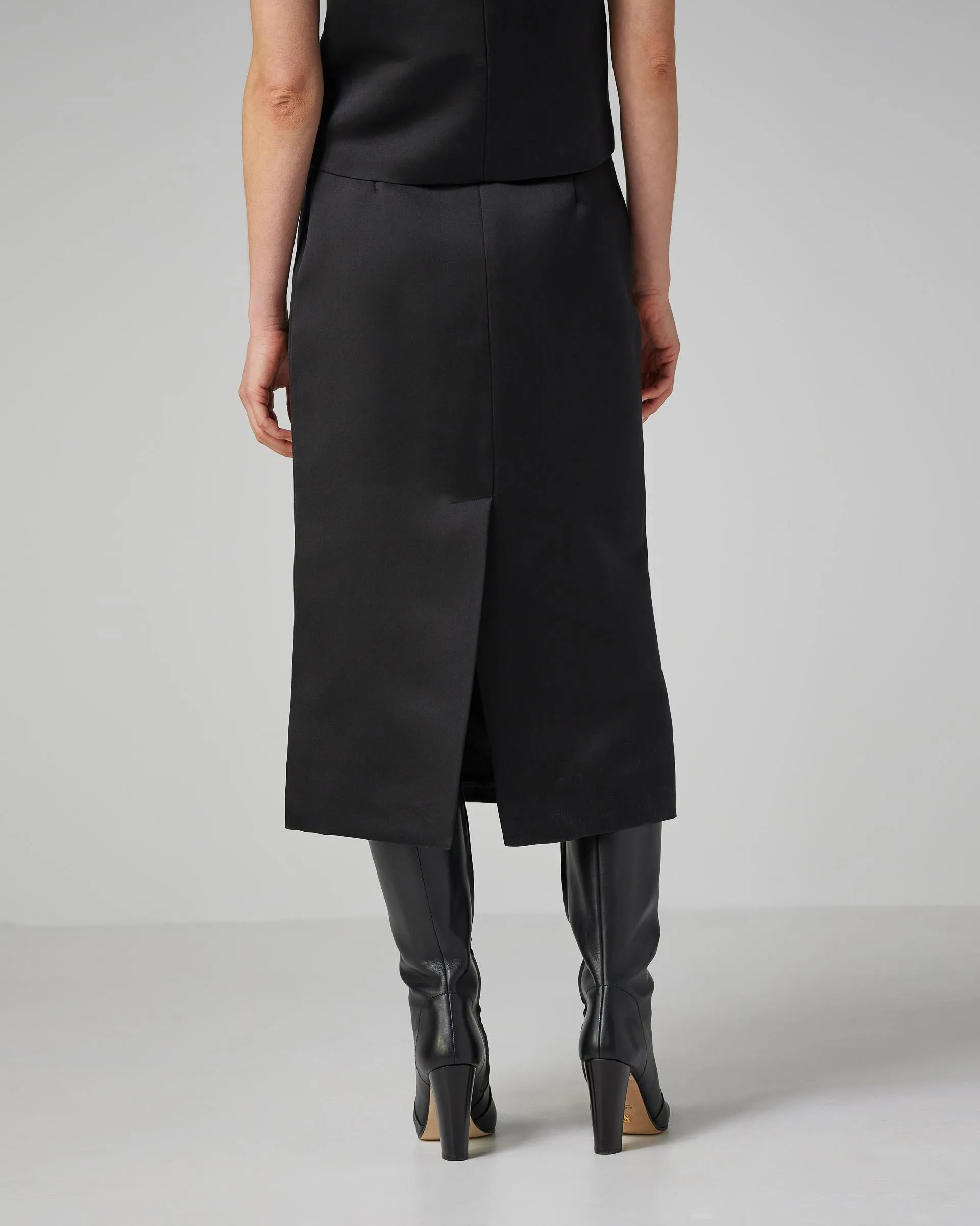 Nova Skirt in Duchess Silk, Black