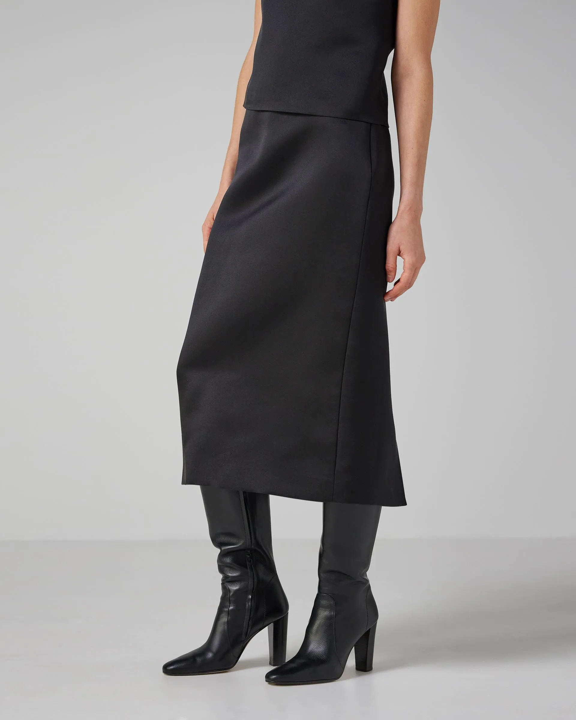 Nova Skirt in Duchess Silk, Black