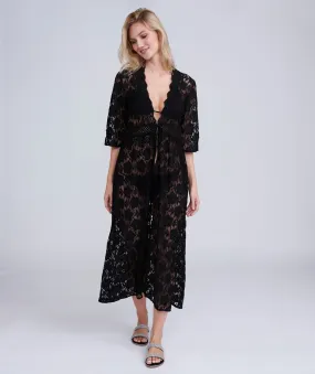 Ola Maxi Kimono - Black