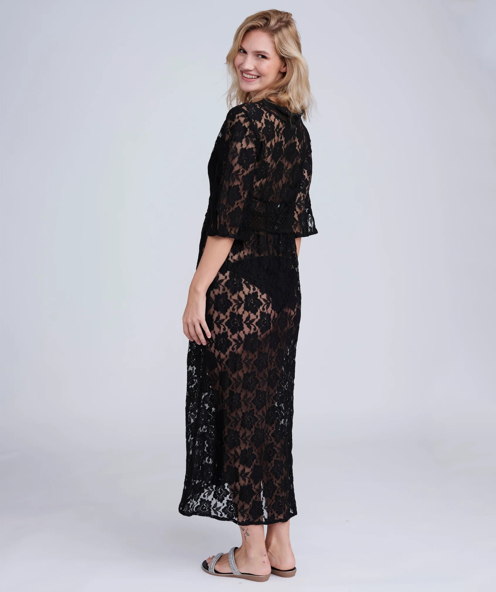 Ola Maxi Kimono - Black