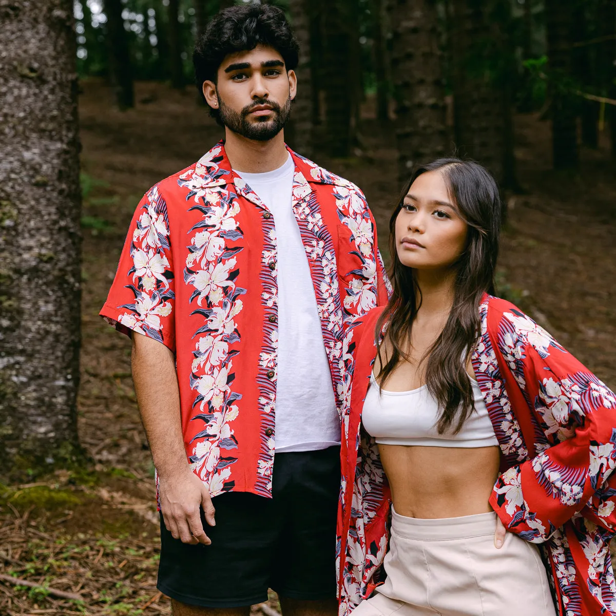 Orchid (Kimono Cover-Up) - Red
