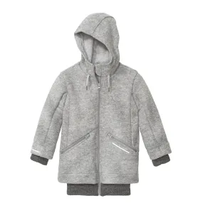 Organic Boiled Wool Outdoor Coat - Grey - 3-14y