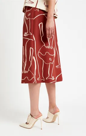 OTTOD'AME "CONTORSIONISTE" PRINTING'S SKIRT