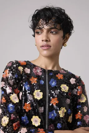 Paige Sequence Flower Top/Jacket - Full Sleeve