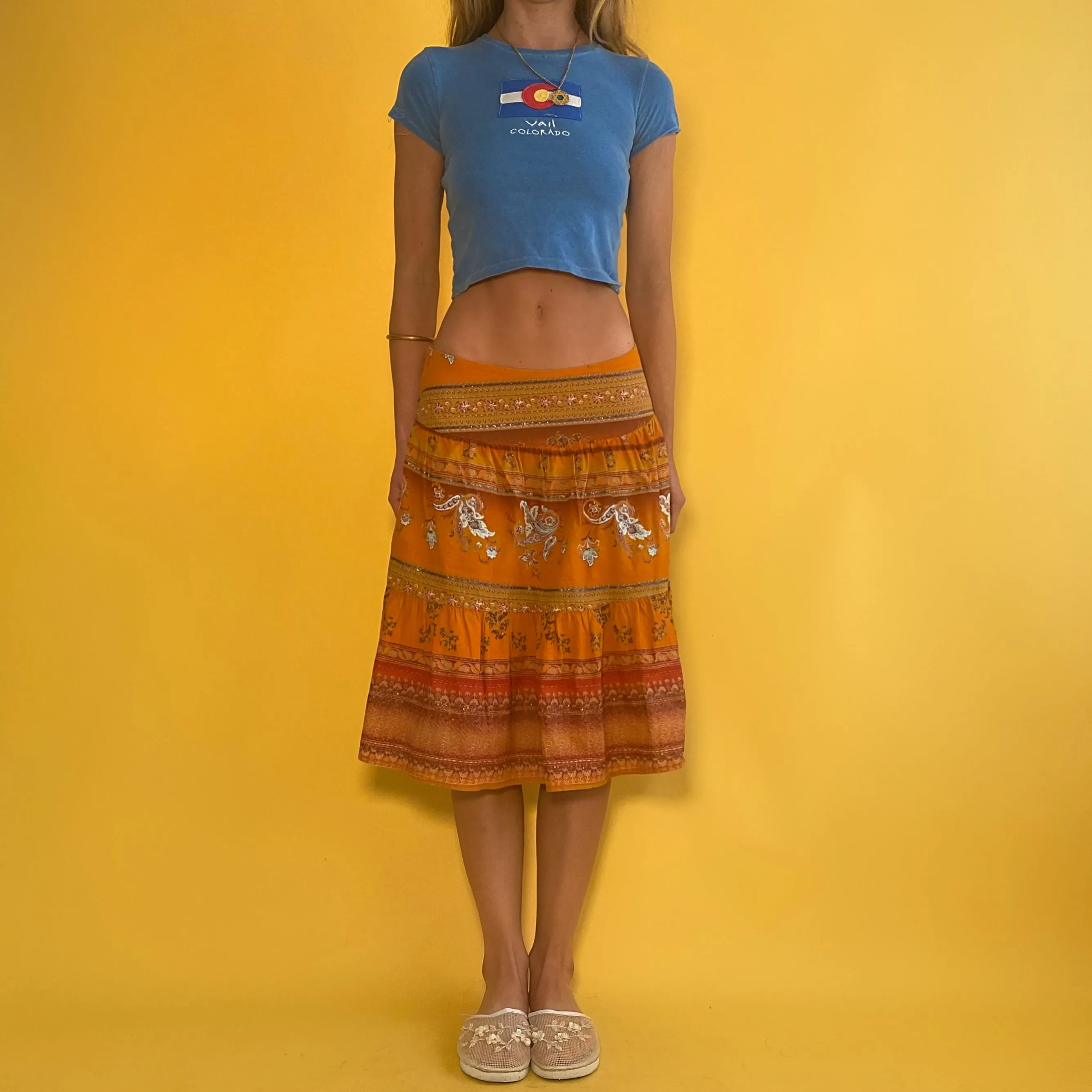 Paisley Midi Skirt