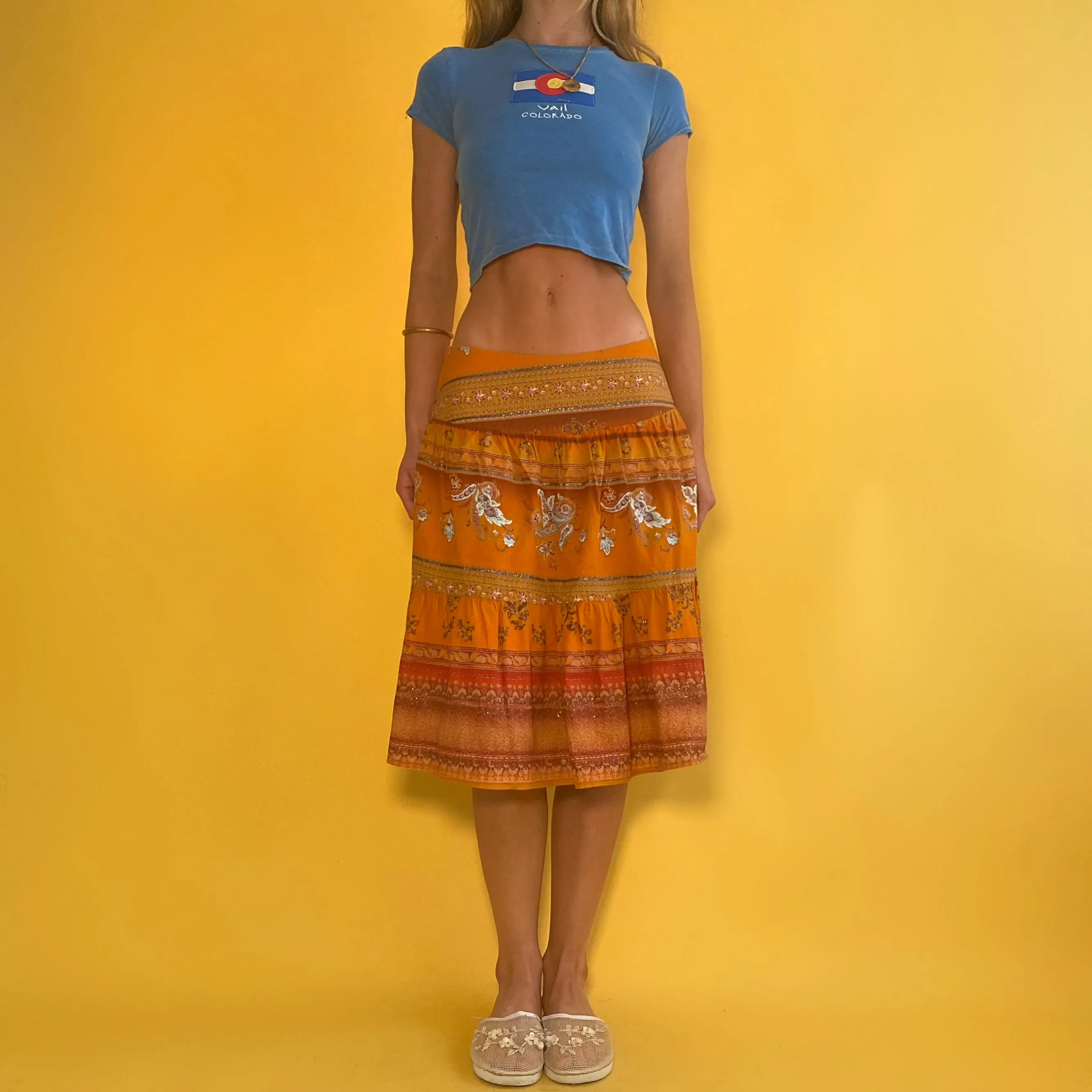 Paisley Midi Skirt