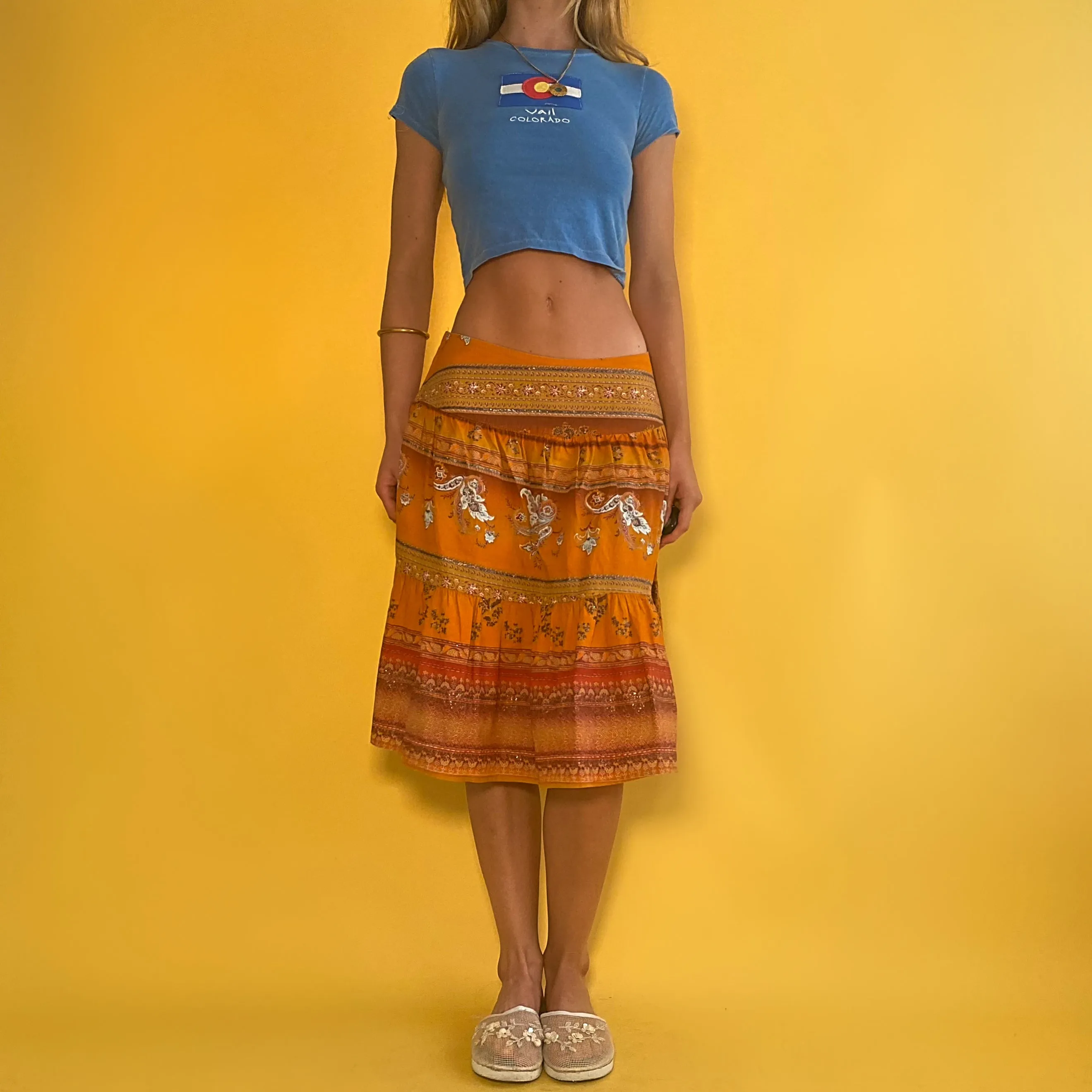 Paisley Midi Skirt