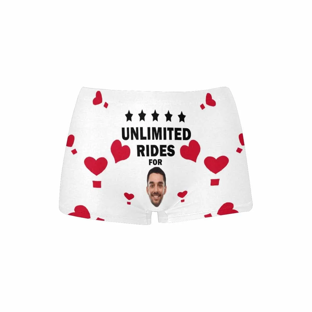 Personalized Face Underwear Custom Unlimited Rides Women's Boyshort Panties Gift For Her