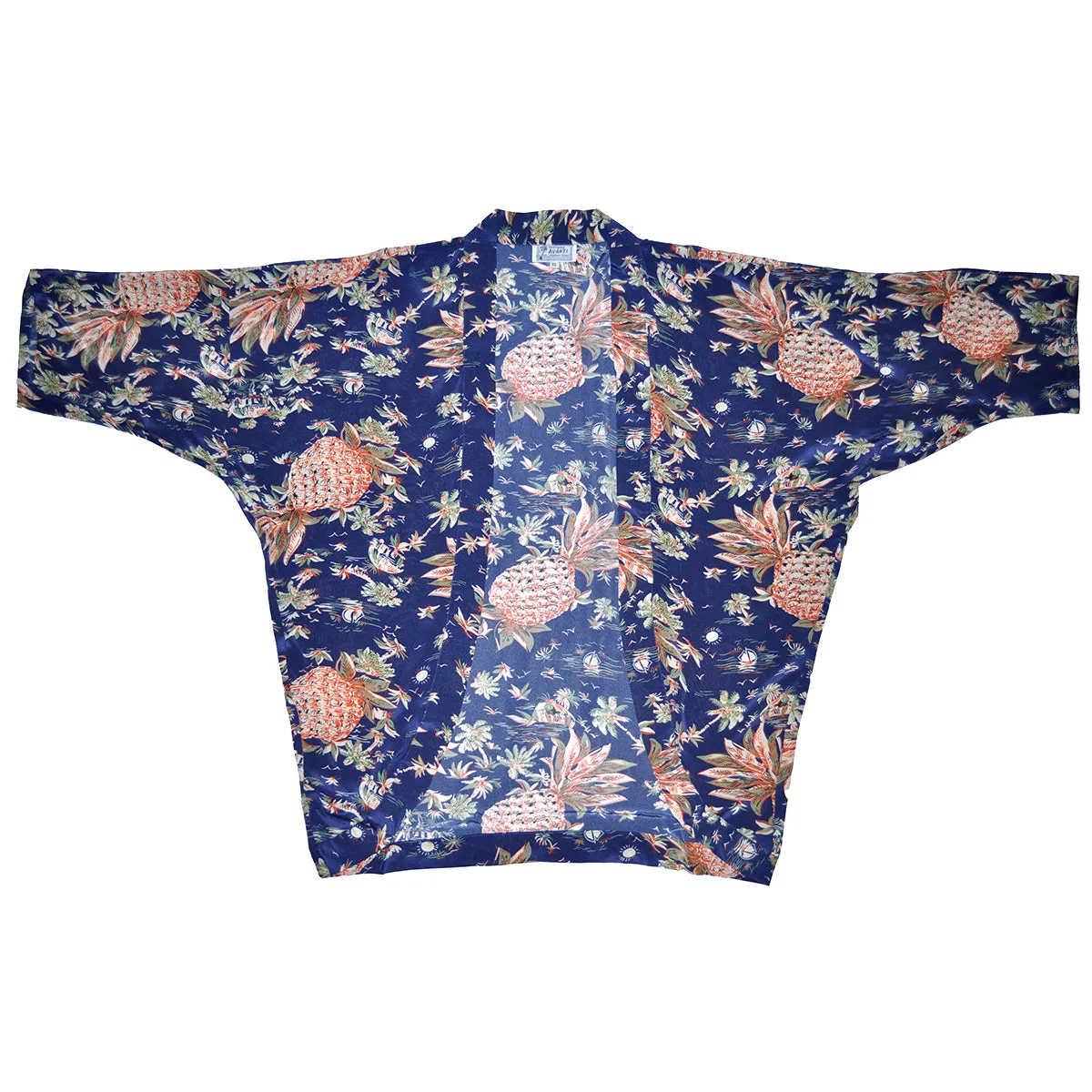 Pineapple Hut (Kimono Cover-Up) - Navy