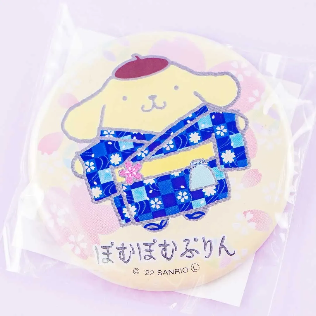 Pompompurin Sakura Kimono Badge