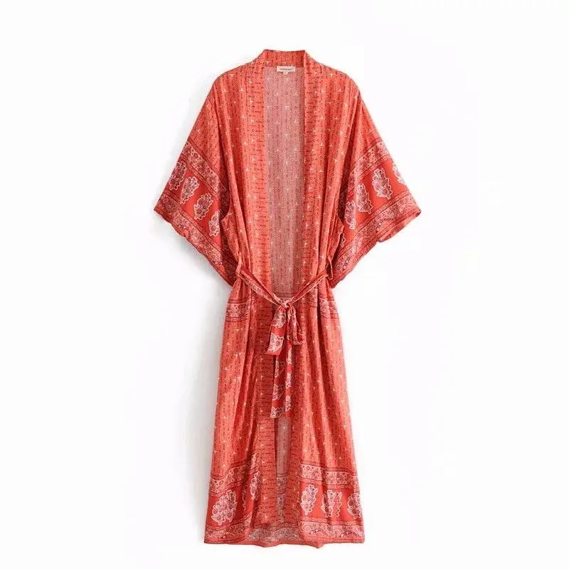 Positioning printed lace kimono