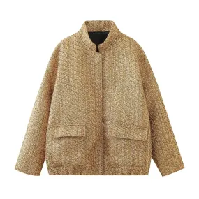 Pre Order:  Gold Sequined Snap Buttons Jacket