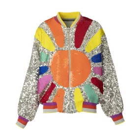 Pre Order:  Multicolor Sequined Loose Zipper Jacket
