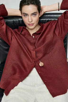 Premium French Linen Long Sleeve Button-Down Shirt