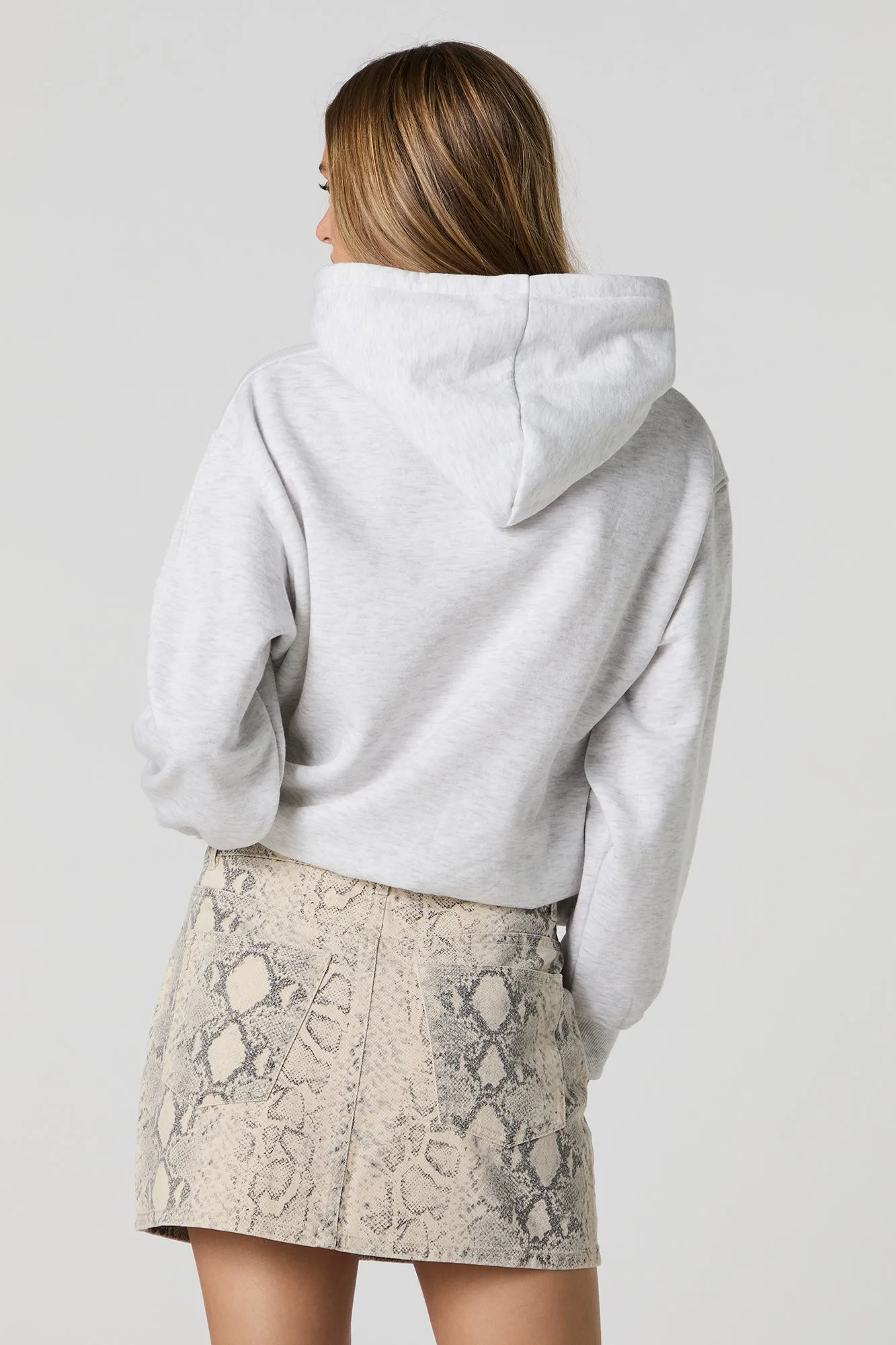 Printed Denim Mini Skirt