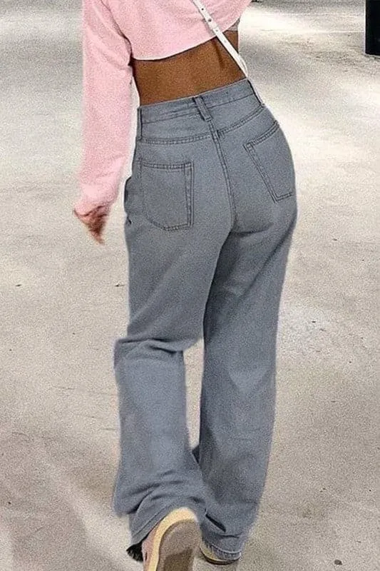 PY215 Raw Cut Straight Leg Jeans