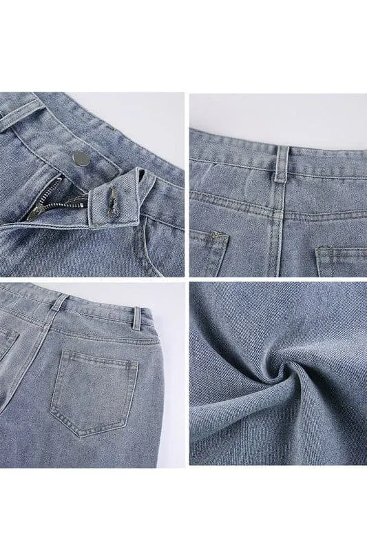 PY215 Raw Cut Straight Leg Jeans