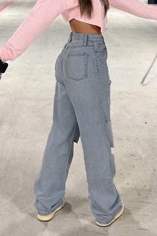 PY215 Raw Cut Straight Leg Jeans