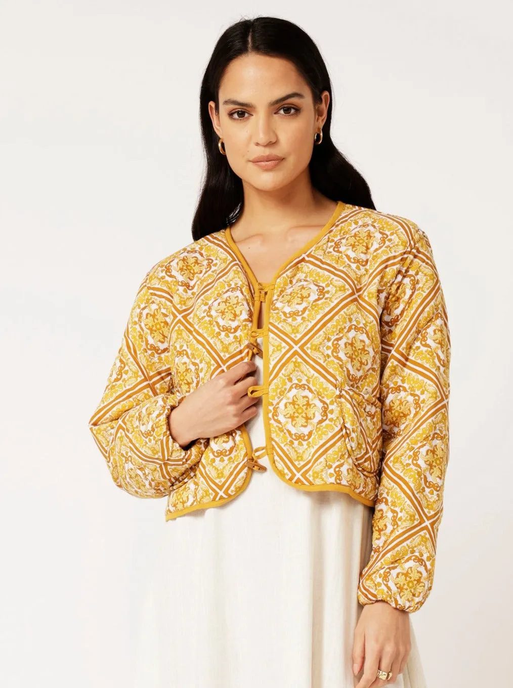 Quilted Jacket CROPPED | Golden Tile