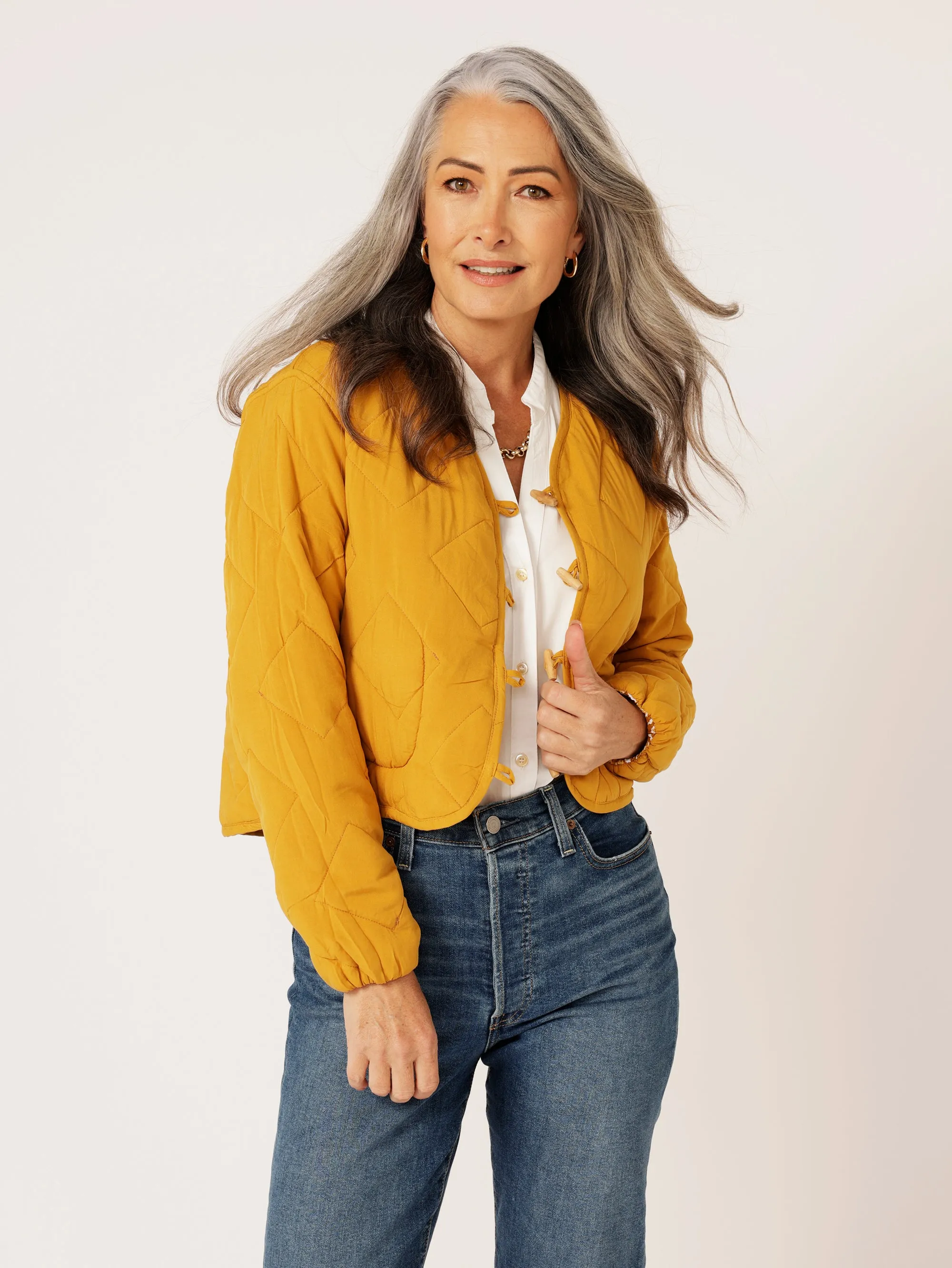 Quilted Jacket CROPPED | Golden Tile