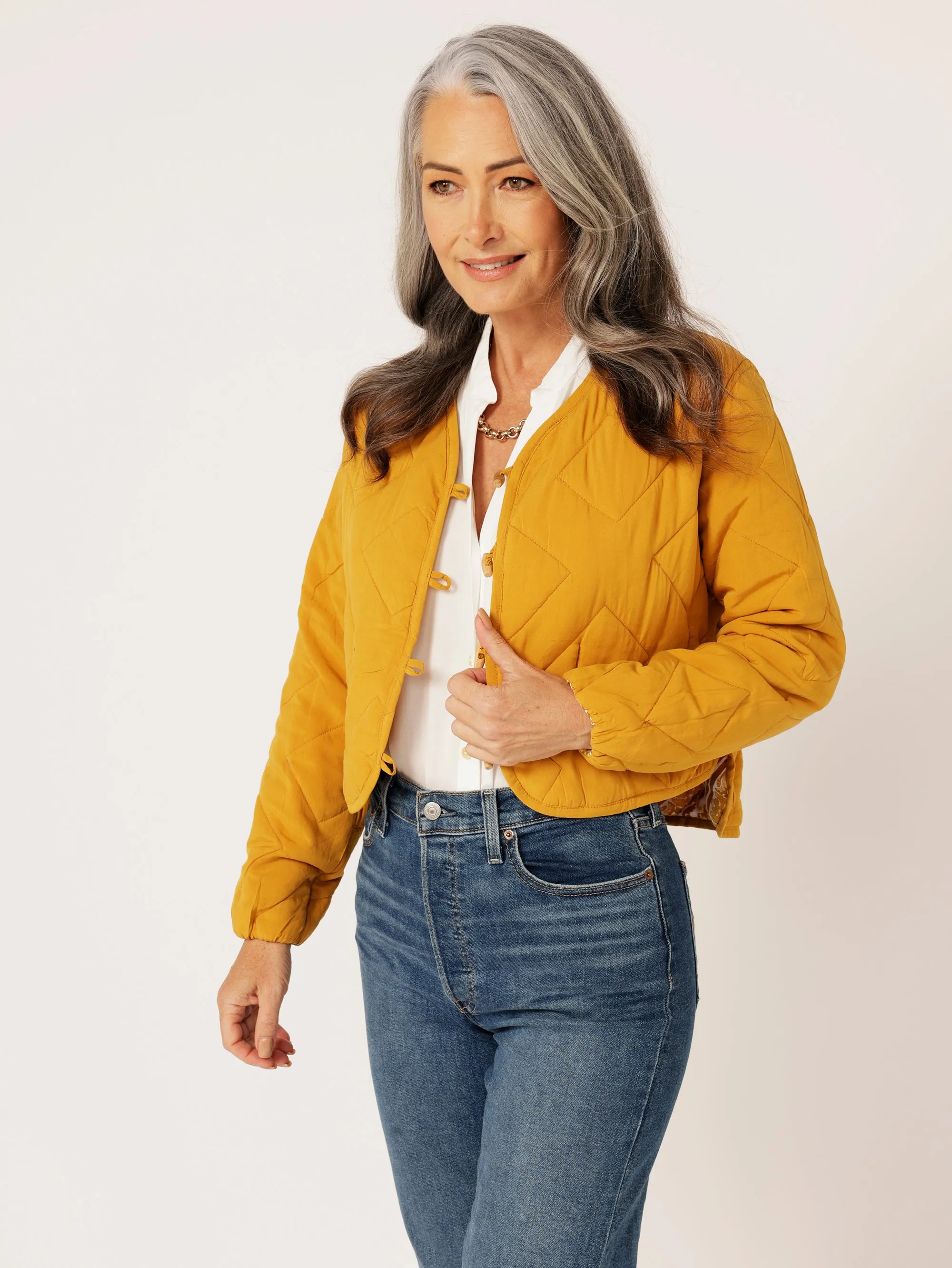 Quilted Jacket CROPPED | Golden Tile