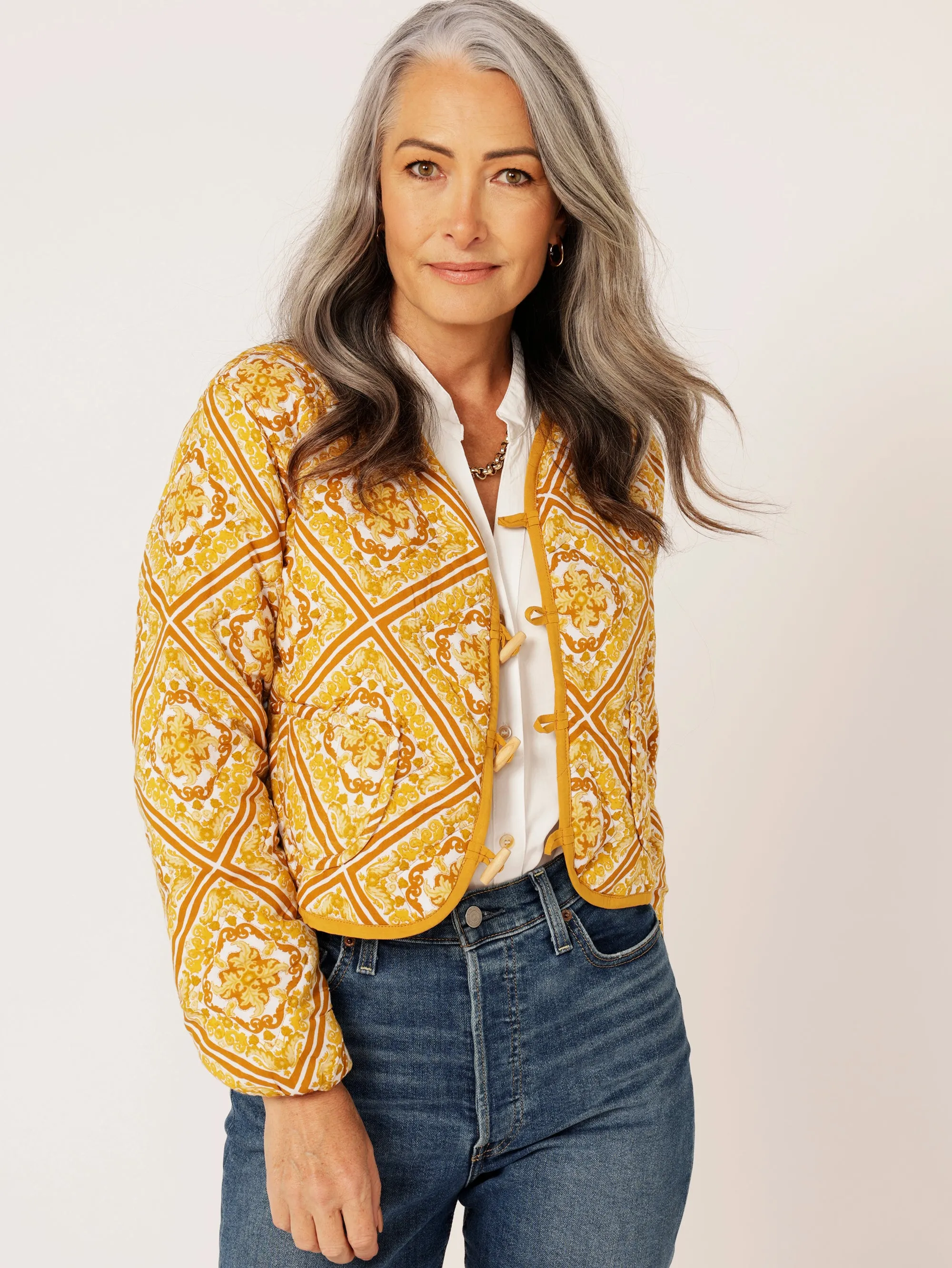 Quilted Jacket CROPPED | Golden Tile