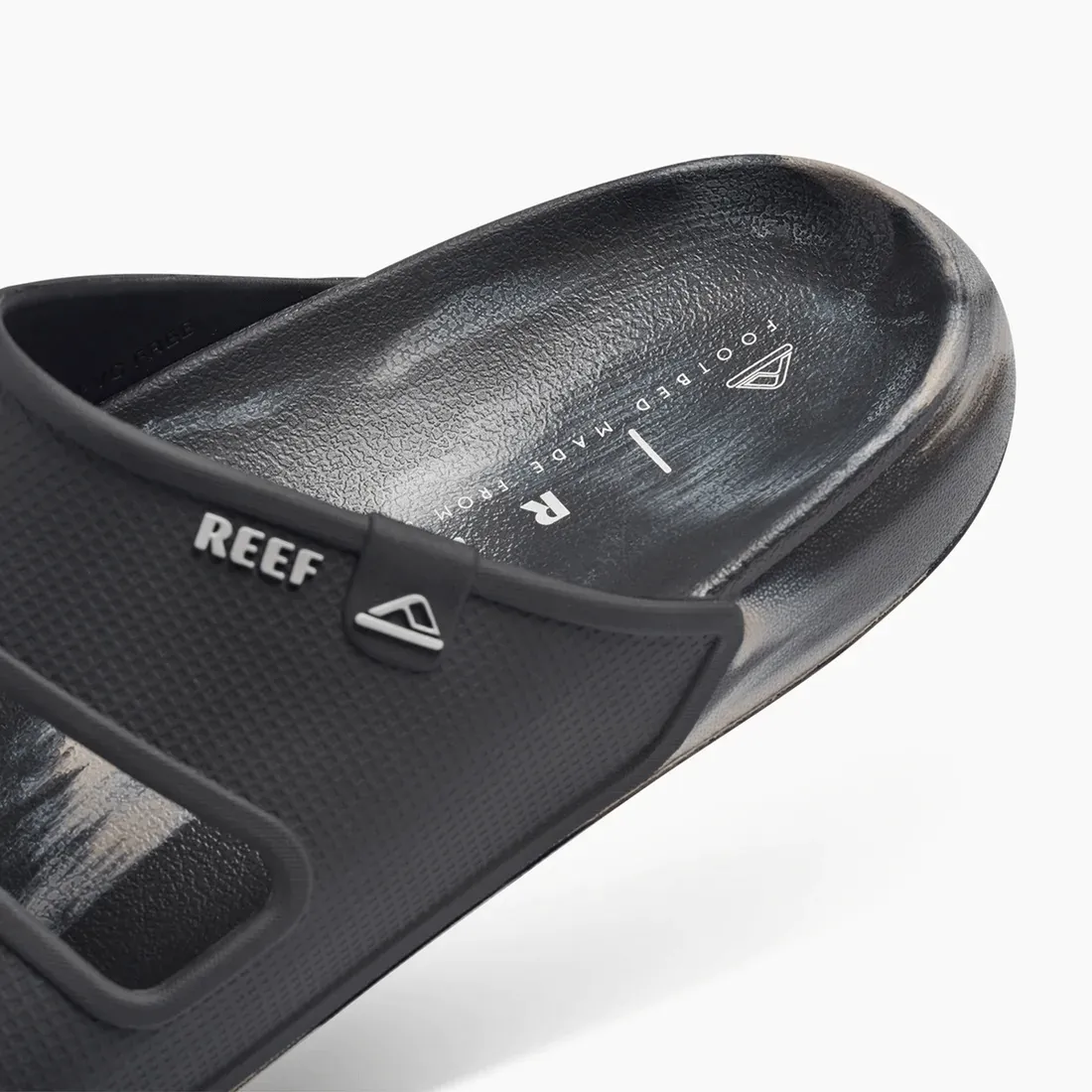 Reef Men's Oasis Double Up Slide Sandals- Black/ Taupe Marble