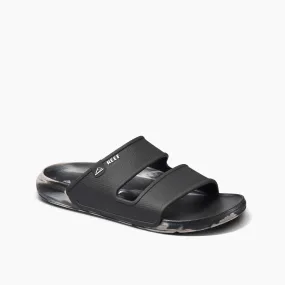 Reef Men's Oasis Double Up Slide Sandals- Black/ Taupe Marble