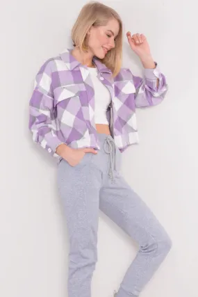Riley Cropped Plaid Shirt Jacket