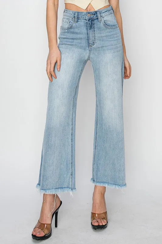 Risen High Waisted Wide Leg Jean